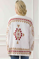 Geometric Open Front Long Sleeve Cardigan - Guy Christopher