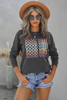 Good Vibes Graphic Sweatshirt - Wrap yourself in love and serenity for ultimate comfort and elegance. - Guy Christopher
