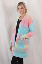 Gradient Dropped Shoulder Longline Cardigan - Guy Christopher