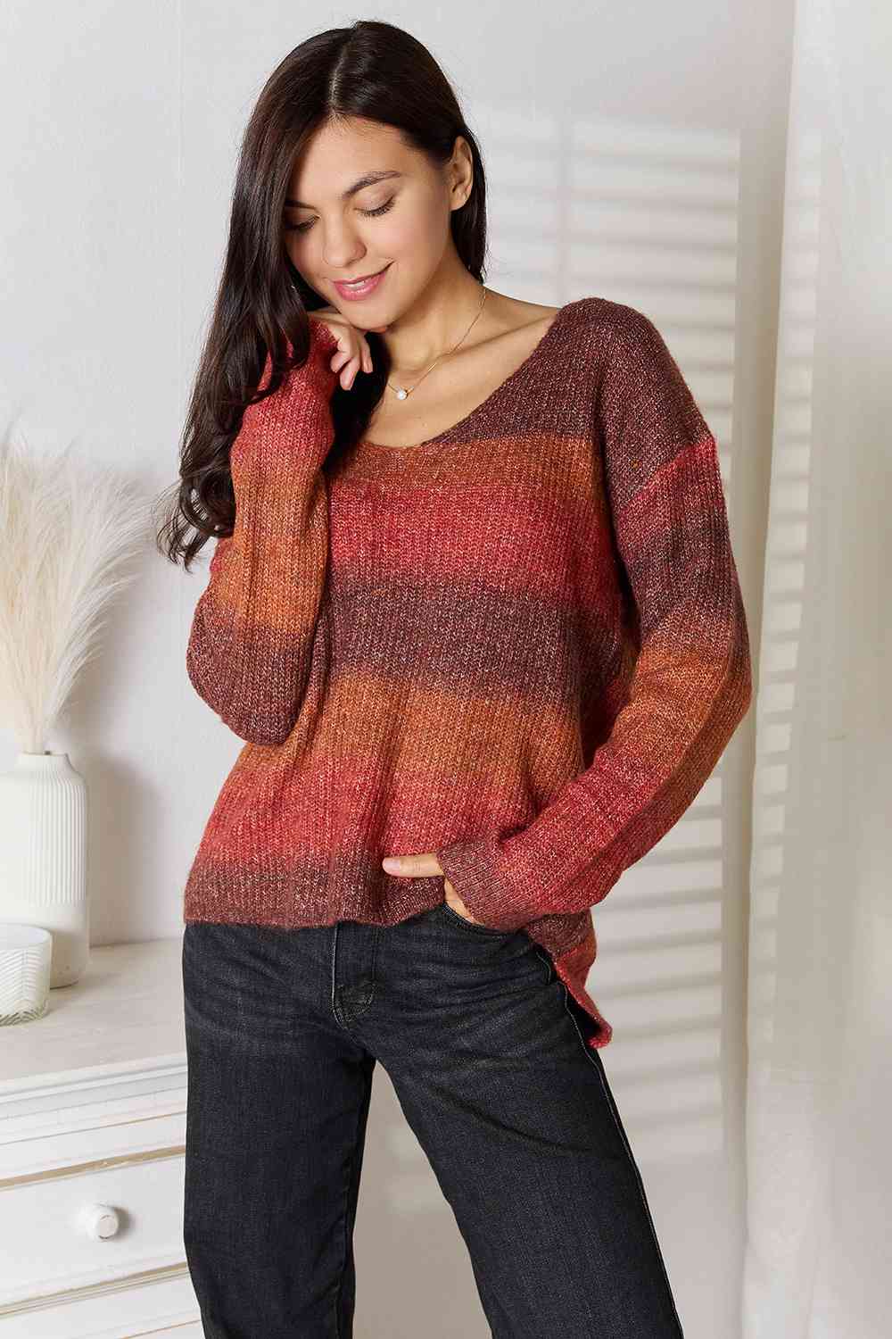 Gradient V-Neck Sweater - Guy Christopher