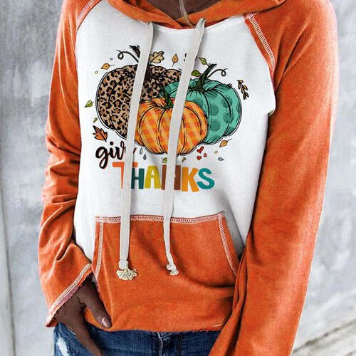 Graphic Drawstring Long Sleeve Hoodie - Guy Christopher