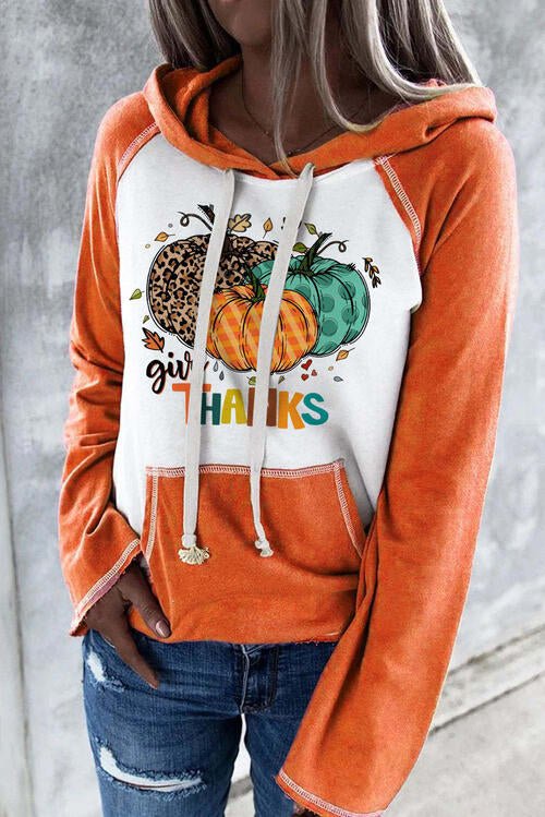 Graphic Drawstring Long Sleeve Hoodie - Guy Christopher
