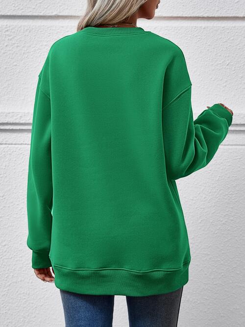 Graphic Round Neck Long Sleeve Sweatshirt - Guy Christopher