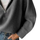 HaIf Zip Long Sleeve Knit Top - Guy Christopher