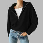 HaIf Zip Long Sleeve Knit Top - Guy Christopher