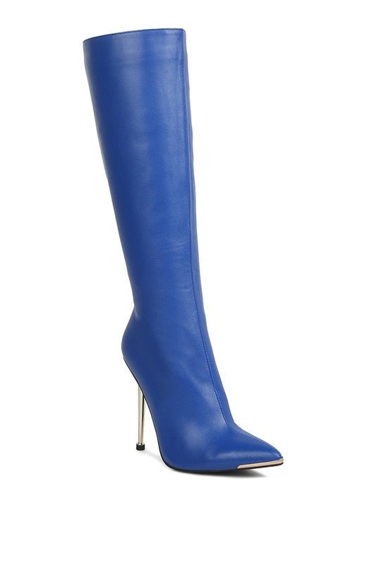 HALE Faux Leather Pointed Heel Calf Boots - Guy Christopher