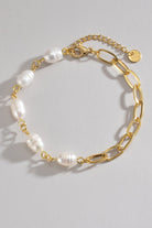 Half Pearl Half Chain Stainless Steel Bracelet - Guy Christopher