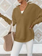 Half Zip Long Sleeve Knit Top - Guy Christopher