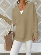 Half Zip Long Sleeve Knit Top - Guy Christopher