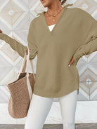 Half Zip Long Sleeve Knit Top - Guy Christopher