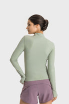 Half Zip Thumbhole Sleeve Sports Top - Guy Christopher