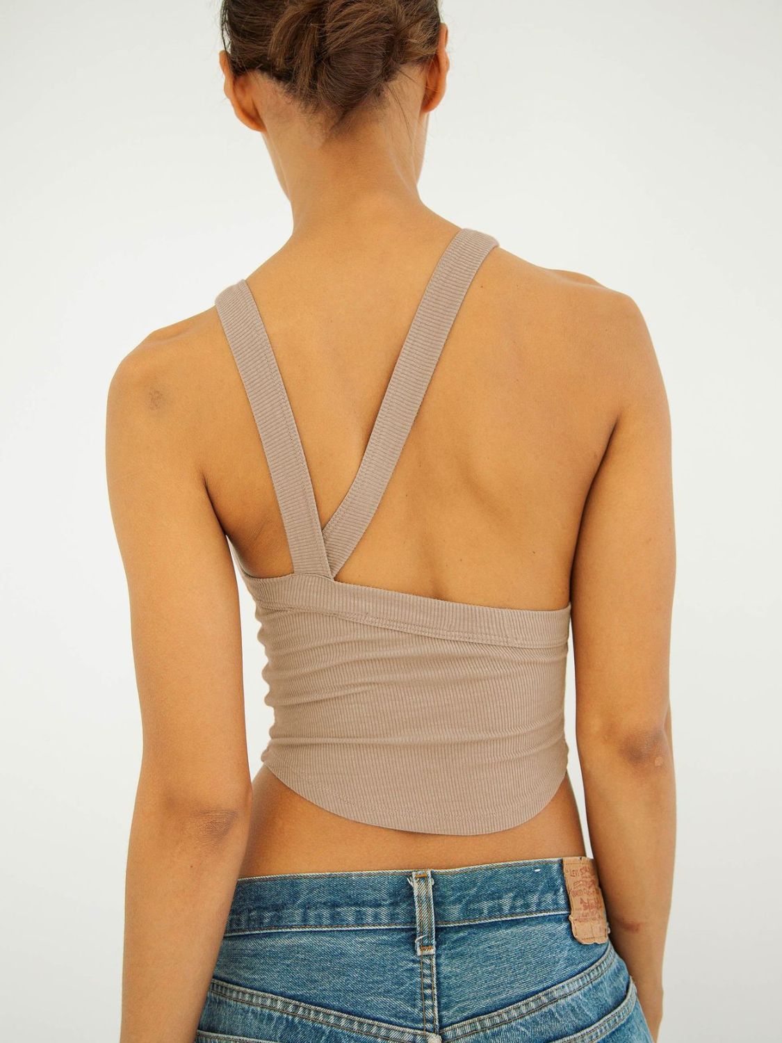 Halter Neck Ribbed Cropped Top - Guy Christopher