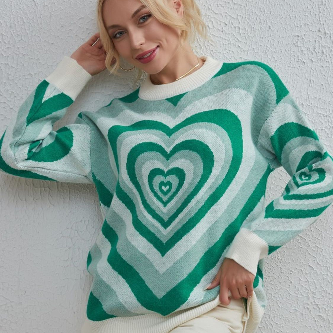 Heart Dropped Shoulder Sweater - Guy Christopher