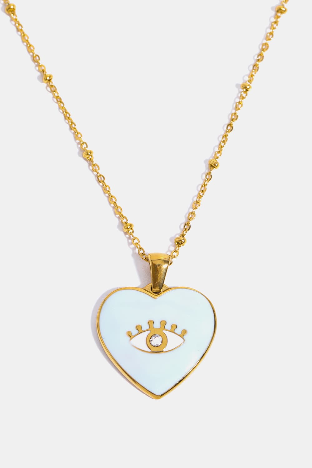 Heart & Evil Eye Shape 18K Gold Plated Pendant Necklace - Guy Christopher