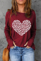 Heart Graphic Round Neck Long Sleeve T-Shirt - Guy Christopher