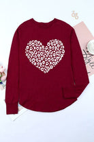 Heart Graphic Round Neck Long Sleeve T-Shirt - Guy Christopher