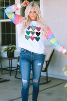 Heart Graphic Sequin Long Sleeve Sweatshirt - Guy Christopher