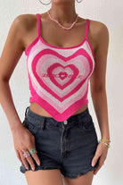 Heart Pattern Sleeveless Knit Top - Guy Christopher