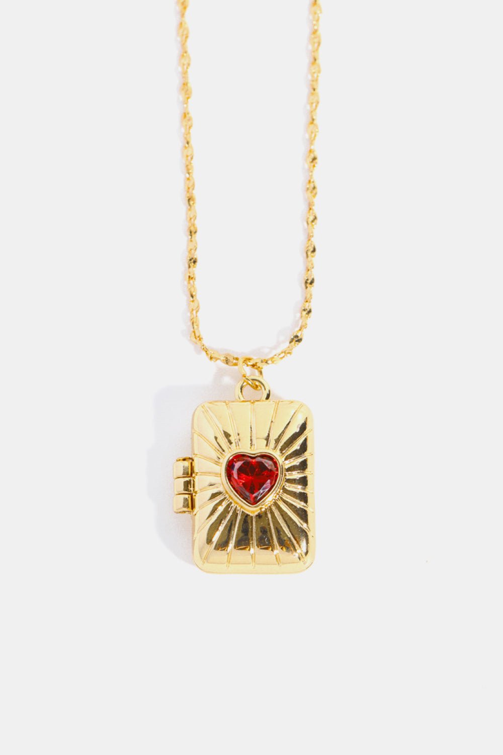 Heart Zircon Box Pendant Copper Necklace - Guy Christopher