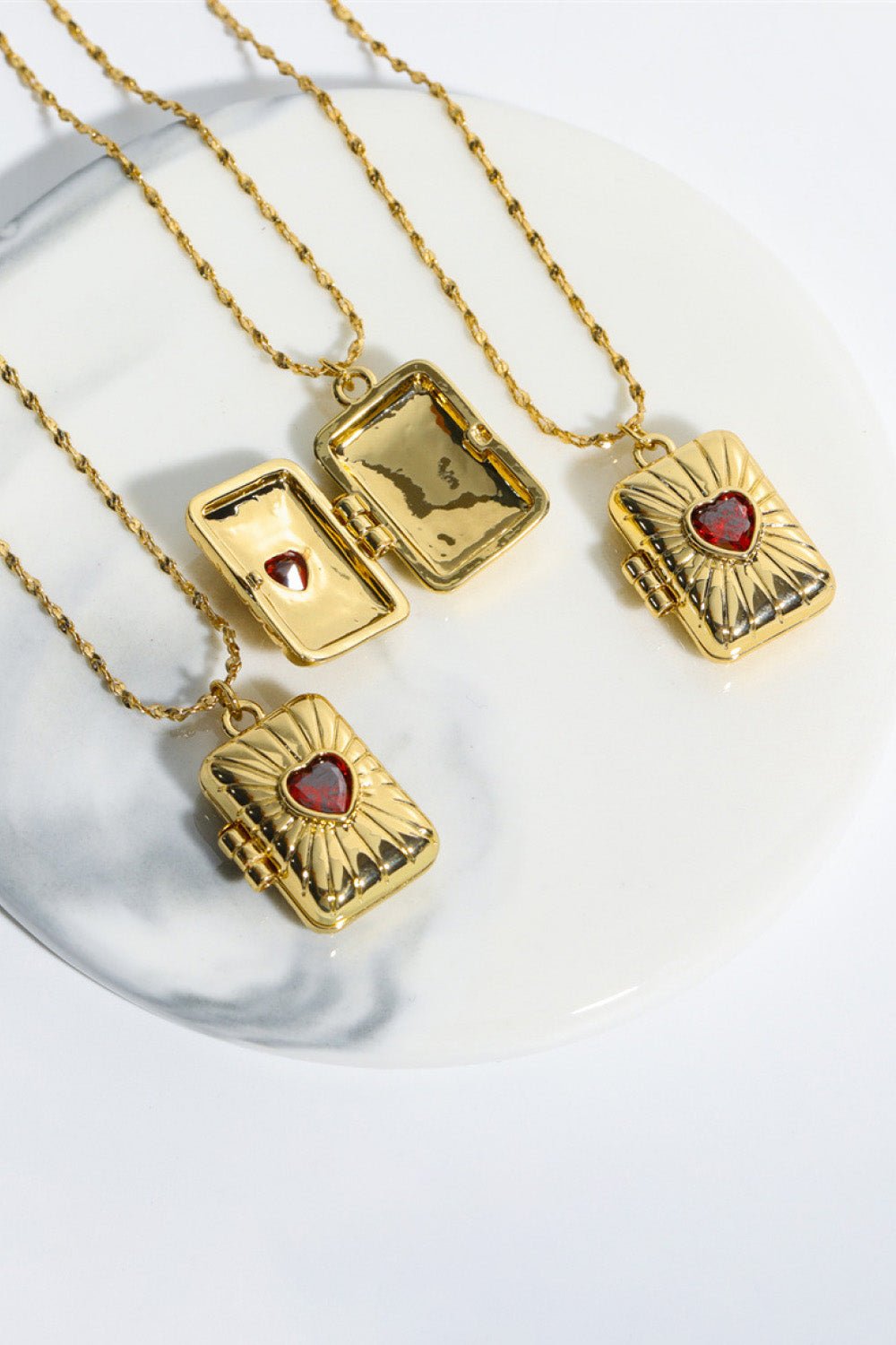 Heart Zircon Box Pendant Copper Necklace - Guy Christopher