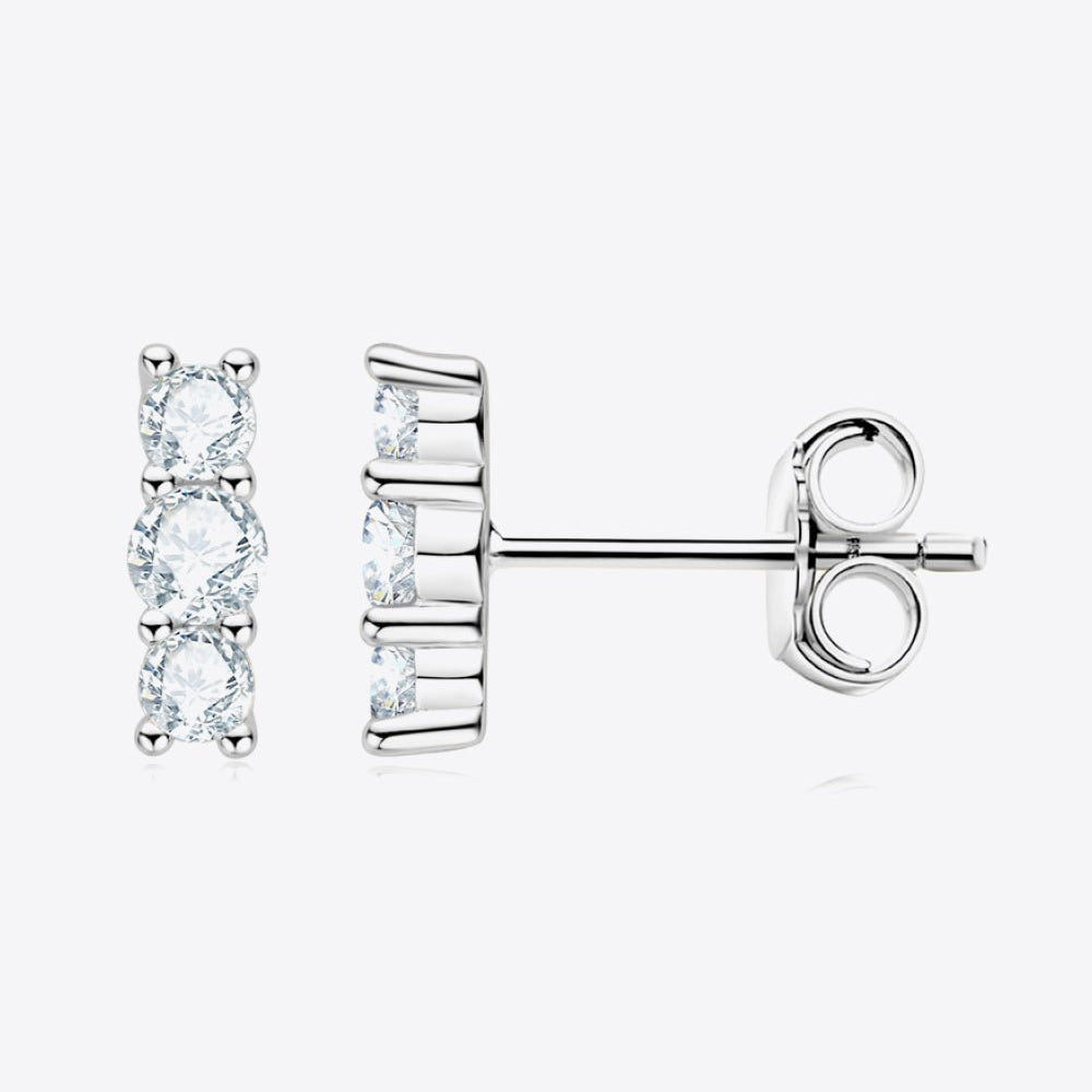 Heartbeat Rhythm Moissanite Stud Earrings - Hear Your Heartbeats Match the Twinkling Symphony of the Sparkling Gems - Add a Touch of Glamour and Romance to Your Look - Guy Christopher