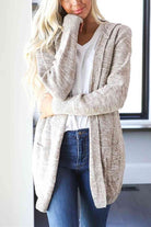 Heathered Open Front Cardigan with Pockets - Guy Christopher