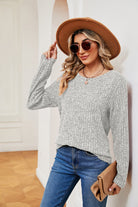 Heathered Round Neck Top - Guy Christopher