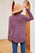 Heathered Round Neck Top - Guy Christopher