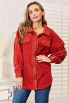 Heimish Cozy Girl Full Size Button Down Shacket - Guy Christopher