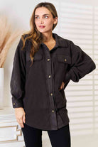Heimish Cozy Girl Full Size Button Down Shacket - Guy Christopher