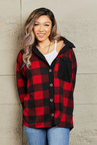 Heimish Make It Last Full Size Contrast Plaid Shacket - Guy Christopher