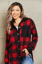 Heimish Make It Last Full Size Contrast Plaid Shacket - Guy Christopher