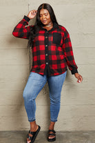 Heimish Make It Last Full Size Contrast Plaid Shacket - Guy Christopher