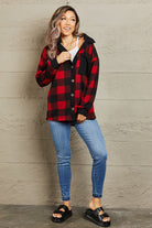 Heimish Make It Last Full Size Contrast Plaid Shacket - Guy Christopher