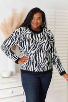 Heimsih Full Size Zebra Print Sweater - Guy Christopher