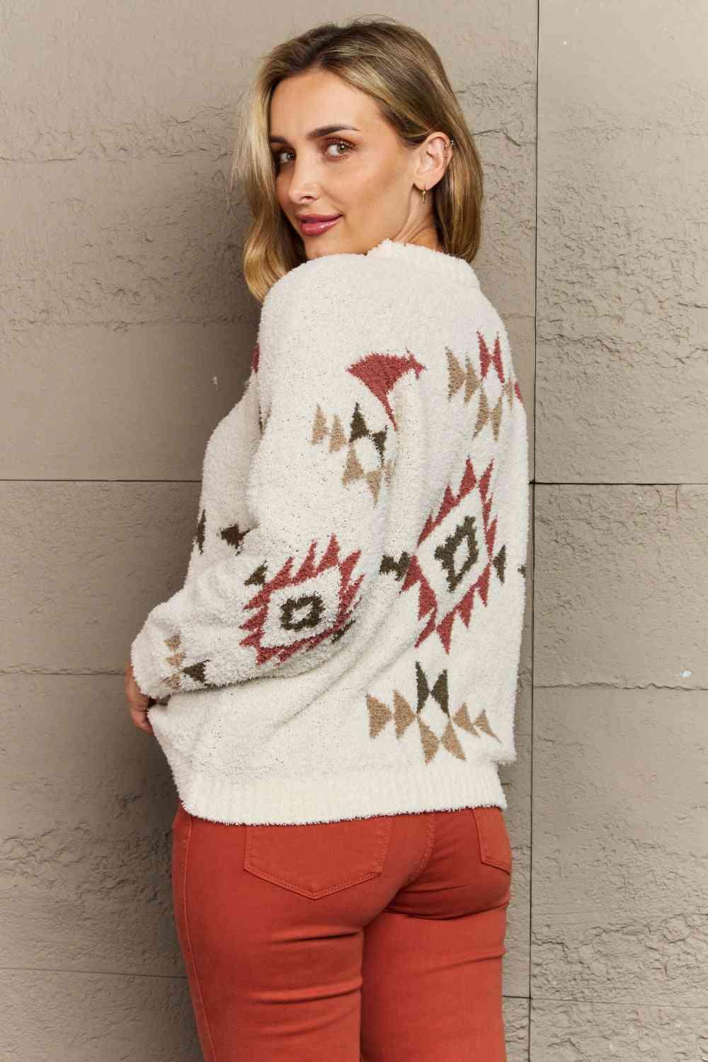 HEYSON Cozy Sunday Aztec Fuzzy Sweater - Guy Christopher