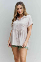 HEYSON Find Yourself Full Size Soft Tencel Babydoll Blouse - Guy Christopher