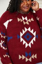 HEYSON Full Size Aztec Soft Fuzzy Sweater - Guy Christopher