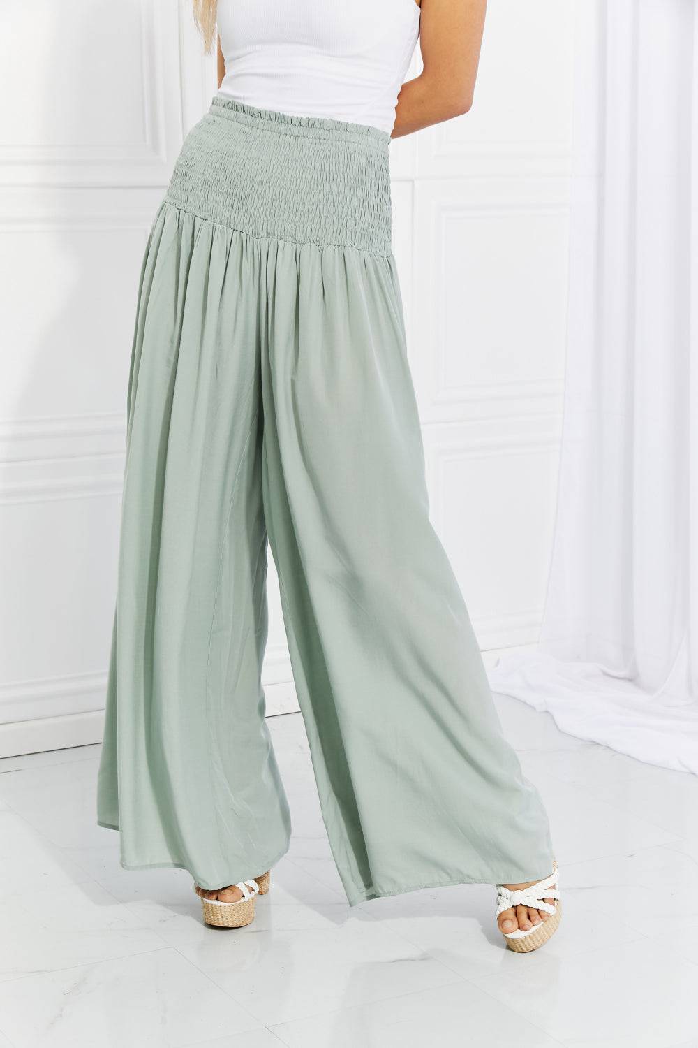 HEYSON Full Size Beautiful You Smocked Palazzo Pants - Guy Christopher