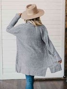 High-Low Open Front Cardigan with Pockets - Guy Christopher