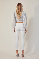 HIGH RISE ANKLE SKINNY WHITE JEANS-KC8604WT - Guy Christopher