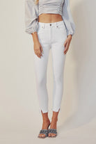 HIGH RISE ANKLE SKINNY WHITE JEANS-KC8604WT - Guy Christopher