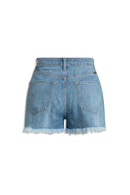 High Rise DENIM SHORTS JEANS- KC9145M-OP - Guy Christopher