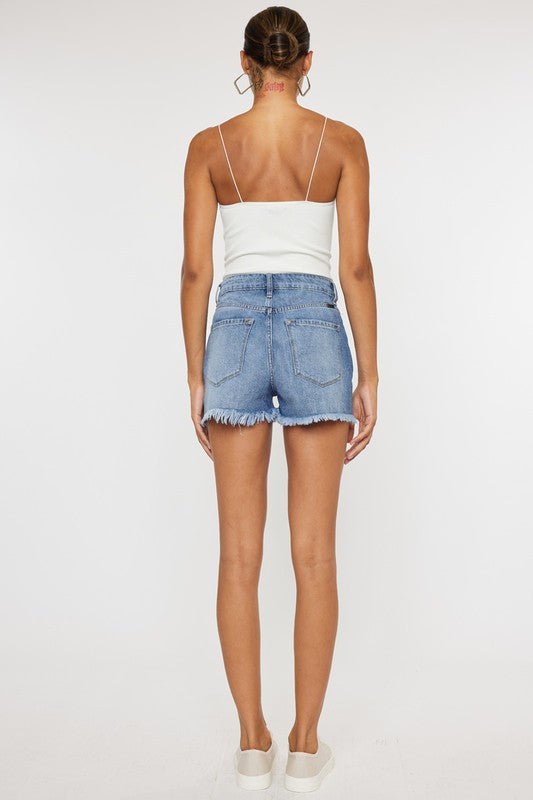 High Rise DENIM SHORTS JEANS- KC9145M-OP - Guy Christopher