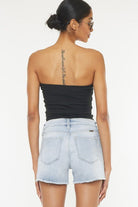 HIGH RISE DENIM SHORTS JEANS-KC9211M-N - Guy Christopher