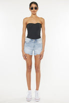 HIGH RISE DENIM SHORTS JEANS-KC9211M-N - Guy Christopher