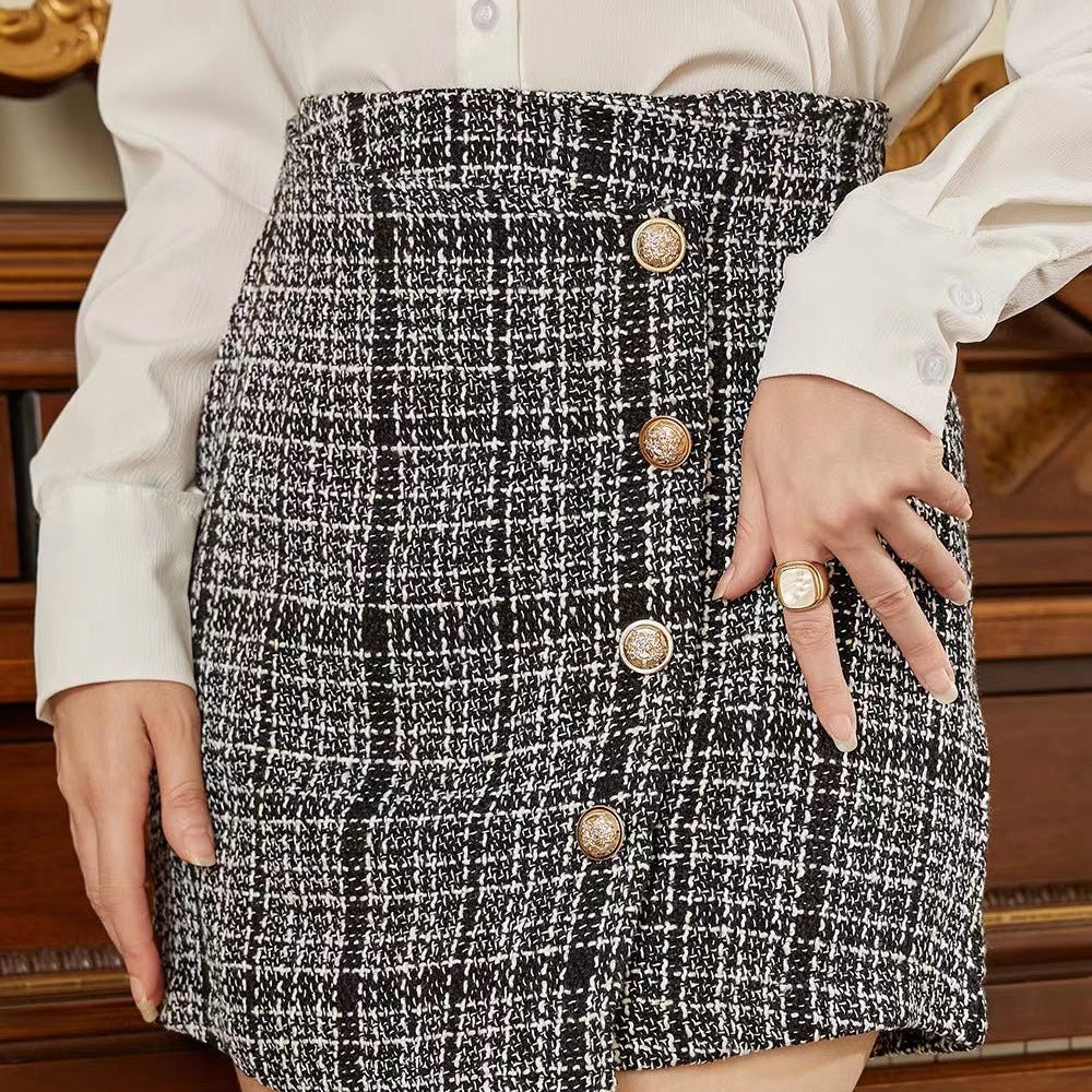 High Waist Buttoned Mini Skirt - Guy Christopher