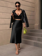 High Waist Midi Skirt - Guy Christopher