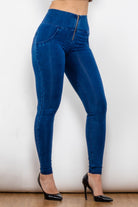 High Waist Zip Up Skinny Long Jeans - Guy Christopher
