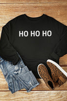 HO HO HO Graphic Round Neck Sweatshirt - Guy Christopher